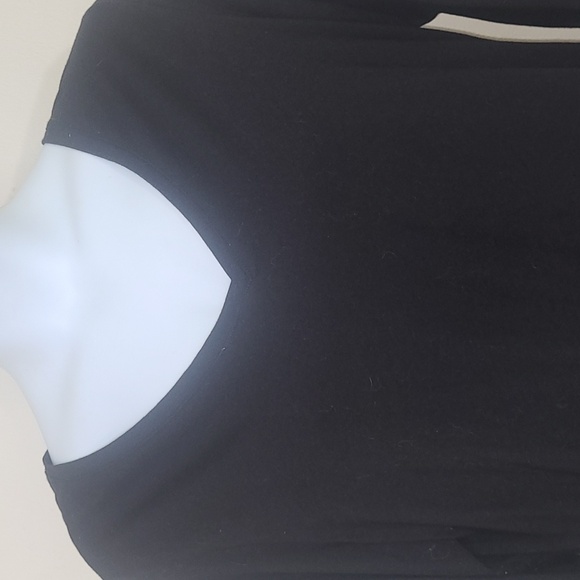 T shirt long sleeve v neck black 3X - Picture 2 of 4